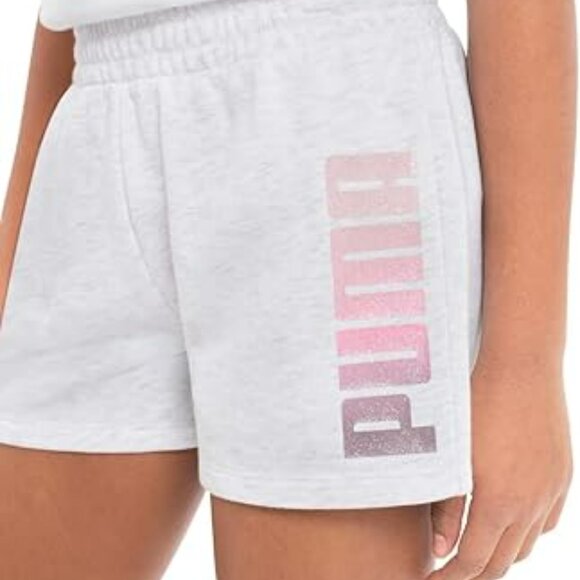 NEW Puma 2 Pack Performance Fleece Graphic Logo Elastic Waist Pull On Shorts Set - Picture 2 of 5